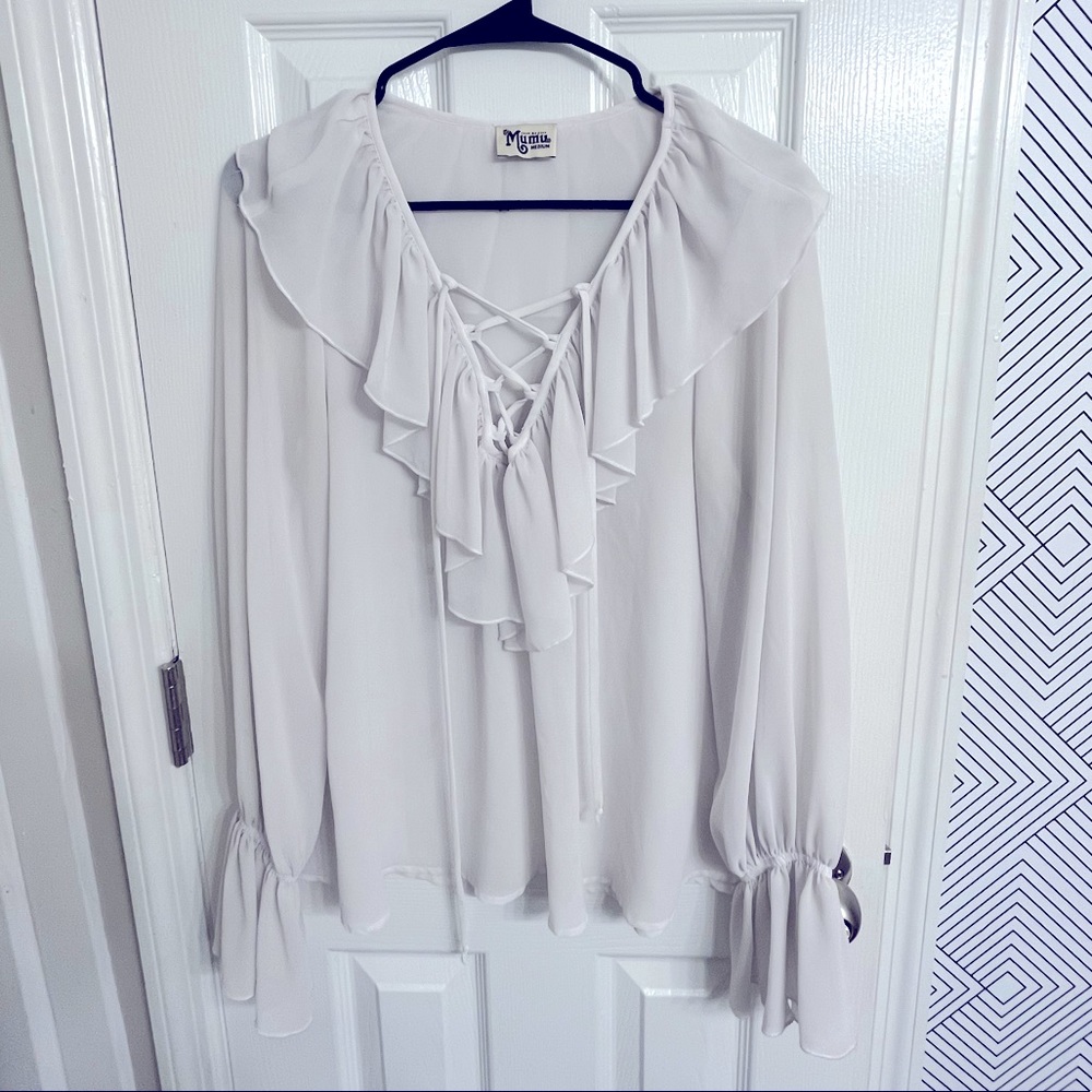 Show Me Your Mumu White Blouse. M.